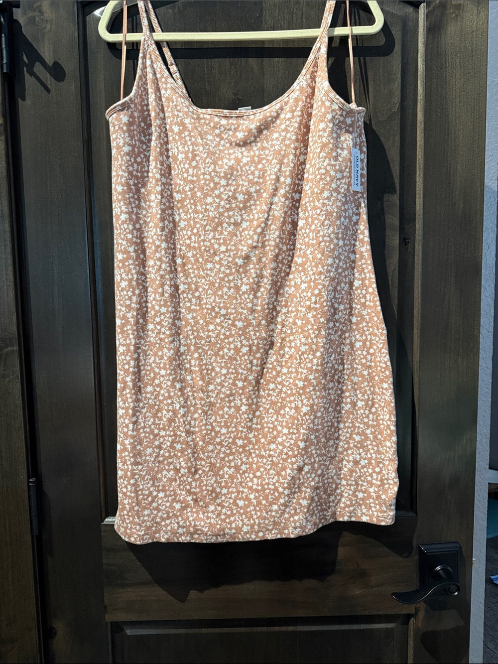 Floral Spaghetti Strap Slip Skirt in Dusty Peach